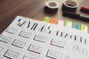 Savings Tracker - calendar of savings made on certain dates